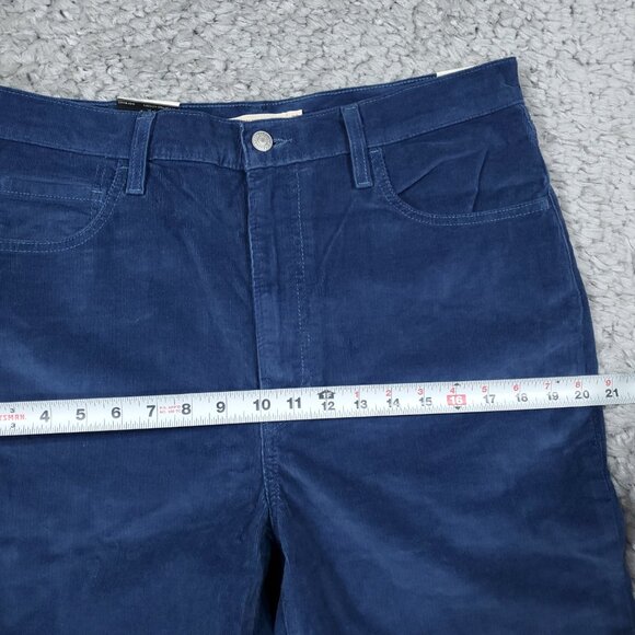 Levi's Premium Ribcage Bell Bottom Corduroy Jeans Wide Leg Blue Size 32 x 32 - Picture 11 of 12
